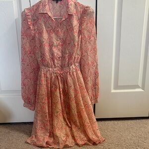 Victoria's Secret Pink and Cream Long Sleeve Dress never worn size 0